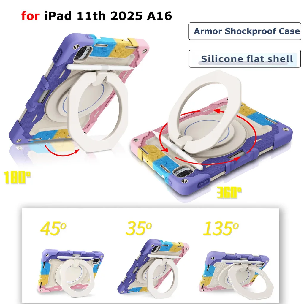 For IPad 11th Gen A16 10.2 5 6 7 8 9th 10th Gen Air1 2 3 Air4 Air5 10.9 Pro 11 Air11 Mini 1 2 3 4 5 6 Armor Kids Shockproof Case