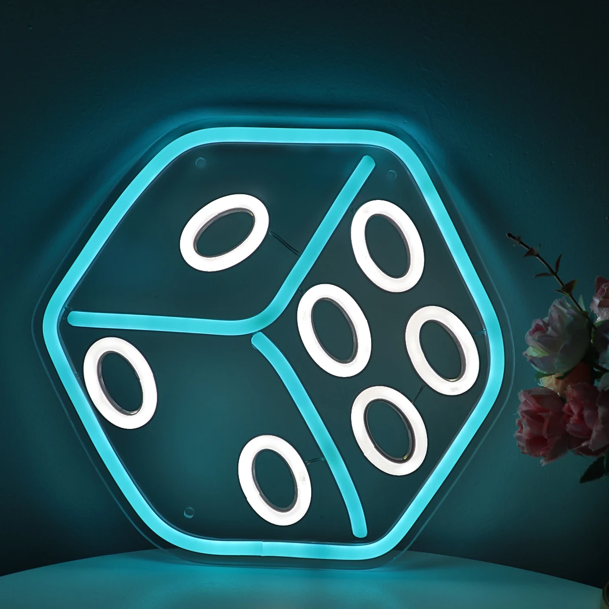 Imagem -04 - Dice Led Wall Neon Sign Night Light Mood Lamp Sala de Jogos Loja Festa Pub Decoração do Clube 9.84 x 9.41 1pc