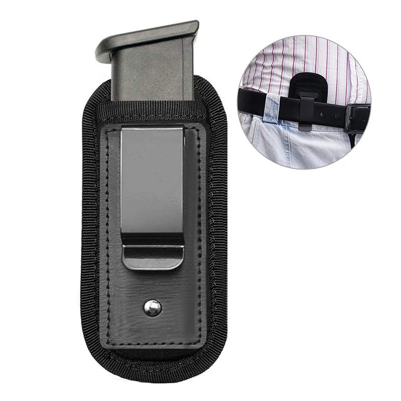 Nylon Magazine Pouch Holster Pistol 9mm Concealed Carry Mag Case with Clip Glock 19 21  92 Handgun Mag Pouch