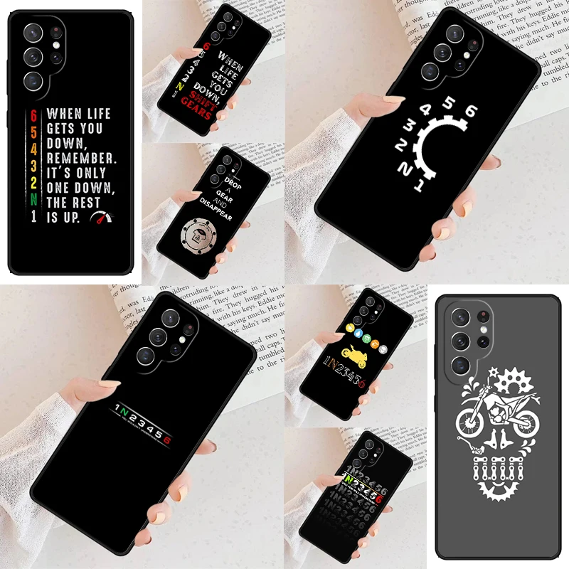 Motorcycle Gear Cell Phone Case for Samsung Galaxy S26 Ultra S25 S24 S23 S22 S21 S20 Note10 Cover