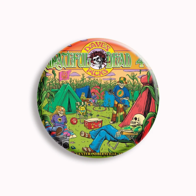 Psychedelic Grateful Dead Band Soft Button Pin Rock Punk 3d Dancing Bears Aesthetic Classic Brooch Badge Bag Decor Fans Collect