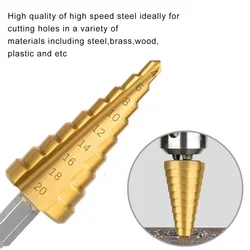 1PC 4-12/4-20/4-32mm HSS Straight Groove Step Drill Bit Set Titanium Coated Wood Metal Hole Cutter Pagoda Drilling Power Tool