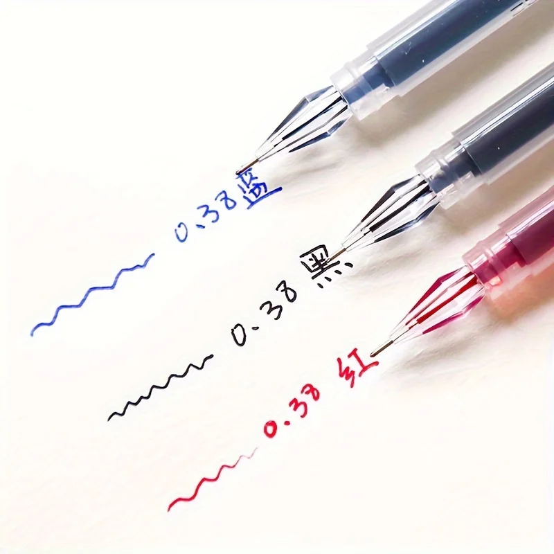 9/27 Stück Gelstift mit Diamantspitze, feine 0,5 mm, schnell trocknende Tinte, Schwarz/Blau/Rot – ideal für Prüfungs- und Bürogebrauch, Schulbedarf – Detail 1