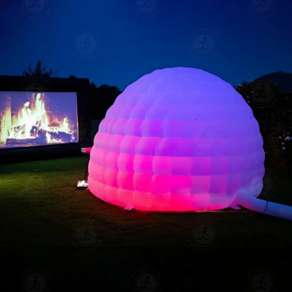 Inflatable Igloo Dome Tent 6m With LED Light Portable Night-club For Party ,Camping, Gym ,Ice Fishing Equipment,Hunting