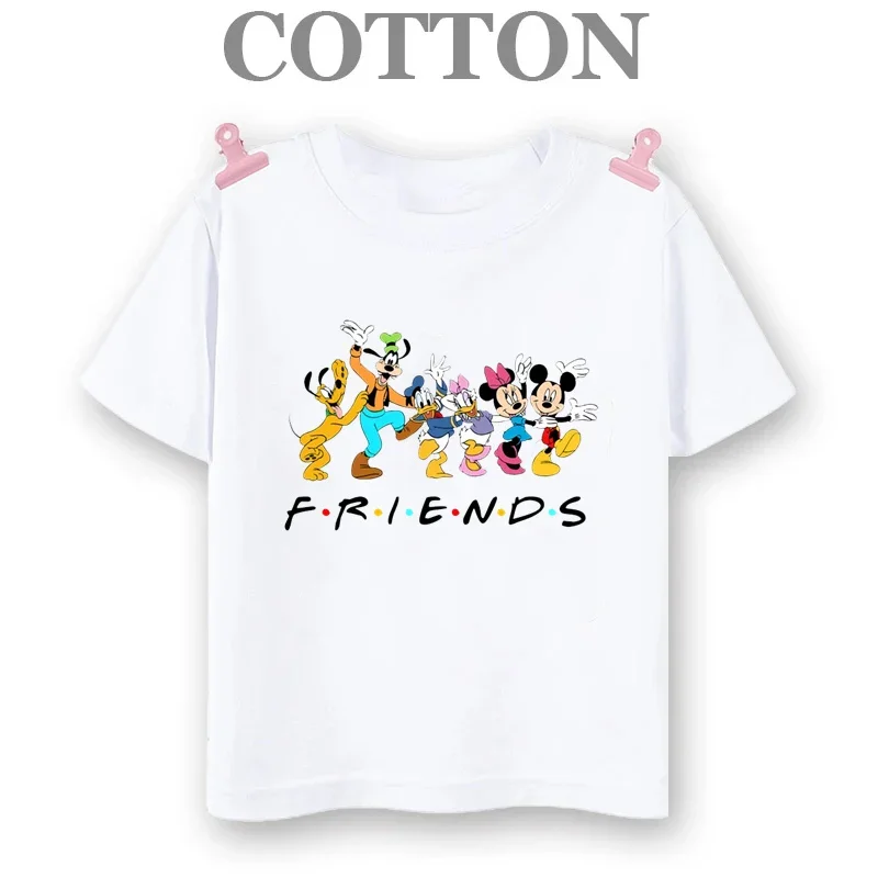 Pure Cotton T Shirt Disney Bad Girls and Mickey Team Friends Children T-shirt Kids Clothes Tops Tee Boys Girls Tee Baby Cute