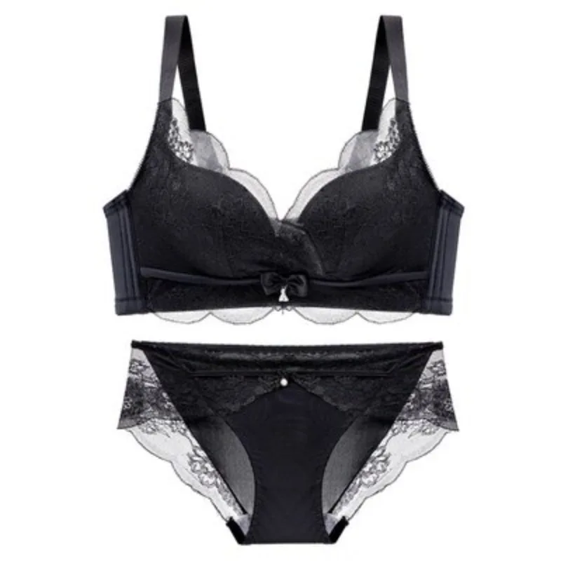 

Soft Comfort Wireless Lace Bra Set Push Up Adjustable Shape Breathable Skin Friendly Ladies Underwear Lingerie Set To All Season
