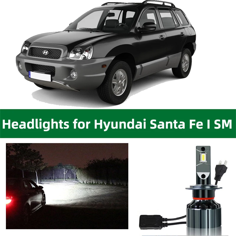 2 uds 6000k bombillas de faros para 2001 2002 2003 2004 2005 Hyundai Santa Fe 1 faro LED Santa Fe SM accesorios de lámpara de iluminación