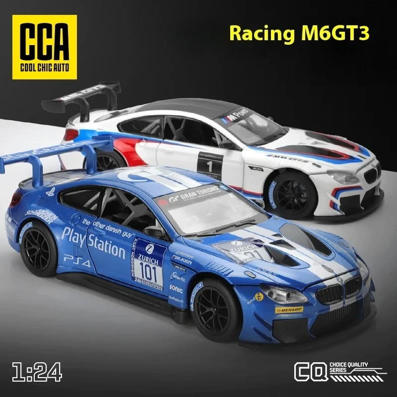 

CCA 1:24 M6 GT3 Model Cars Alloy Diecast Toys Wheel Pull Back Sports Car With Light Music Vehicle Children's Perfect Gifts