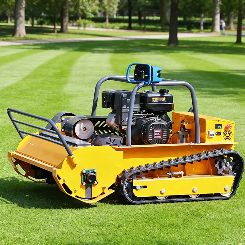 Customized tracked all-terrain lawn mower, zero-rotation design, intelligent remote-controlled robot for farms and gardens