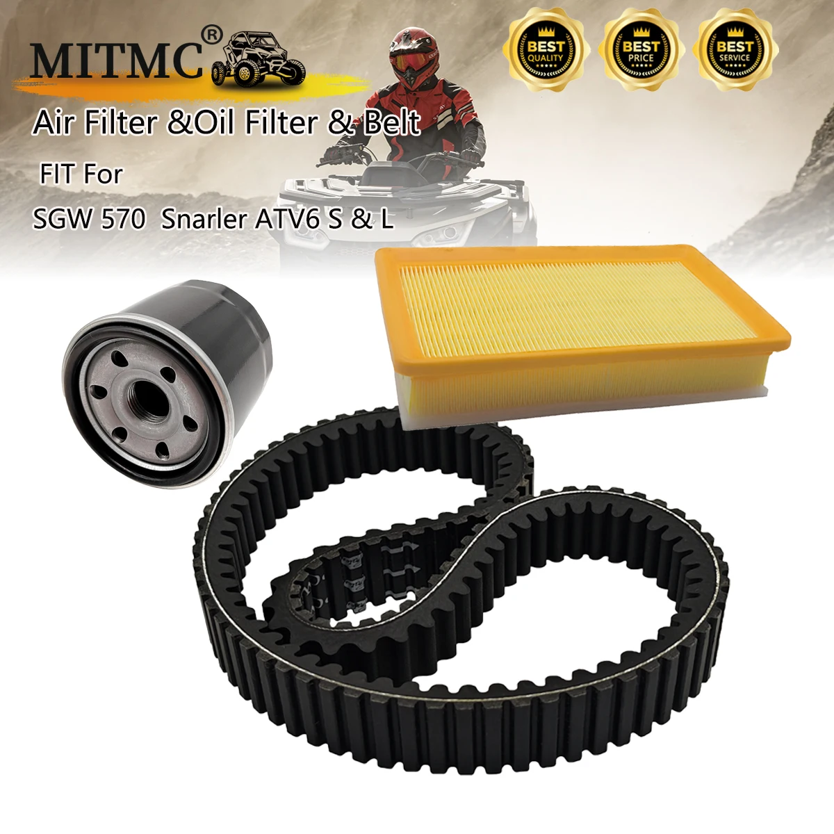 

DRIVE BELT，Oil Filter，Air Filter For SGW 570 Snarler ATV6 S & L ATV UTV F01E10001008 F01E10001009 A01A21007001 F01G00500001