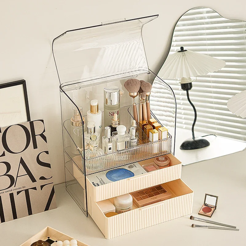 Clear Makeup Organizer PET Dustproof Storage Box, Bathroom Organizer, Lipstick Organizer Box, Acrylic - Image 2