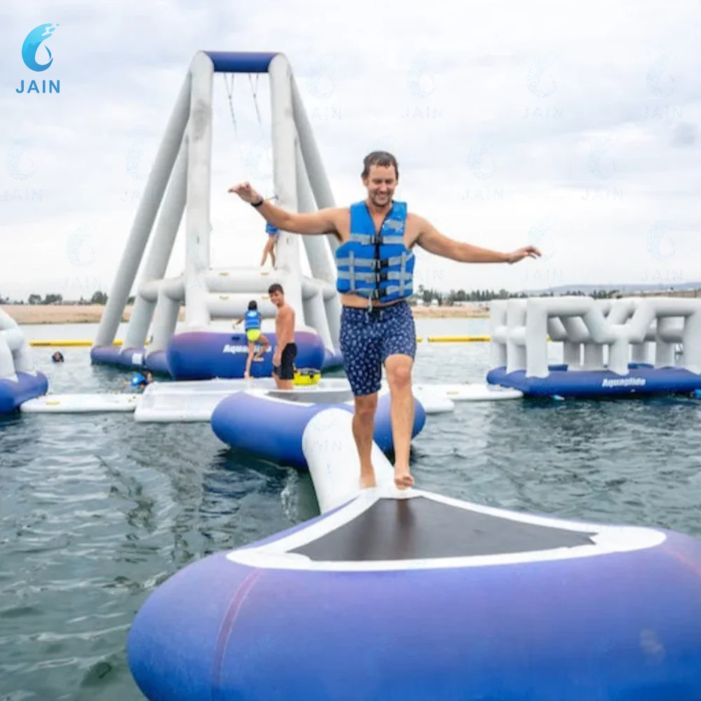 Inflatable Water Walkway Balance Beam Floating Platform Water Park Obstacle Course Floating Dock Pool Lake Beach Water Toy