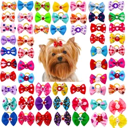 10/20/50Pcs Cute Pet Dog Bows Ball Hair Accessories Grooming Puppy Hair Accessories With Rubber Bands Pet Headwear Dropshipping