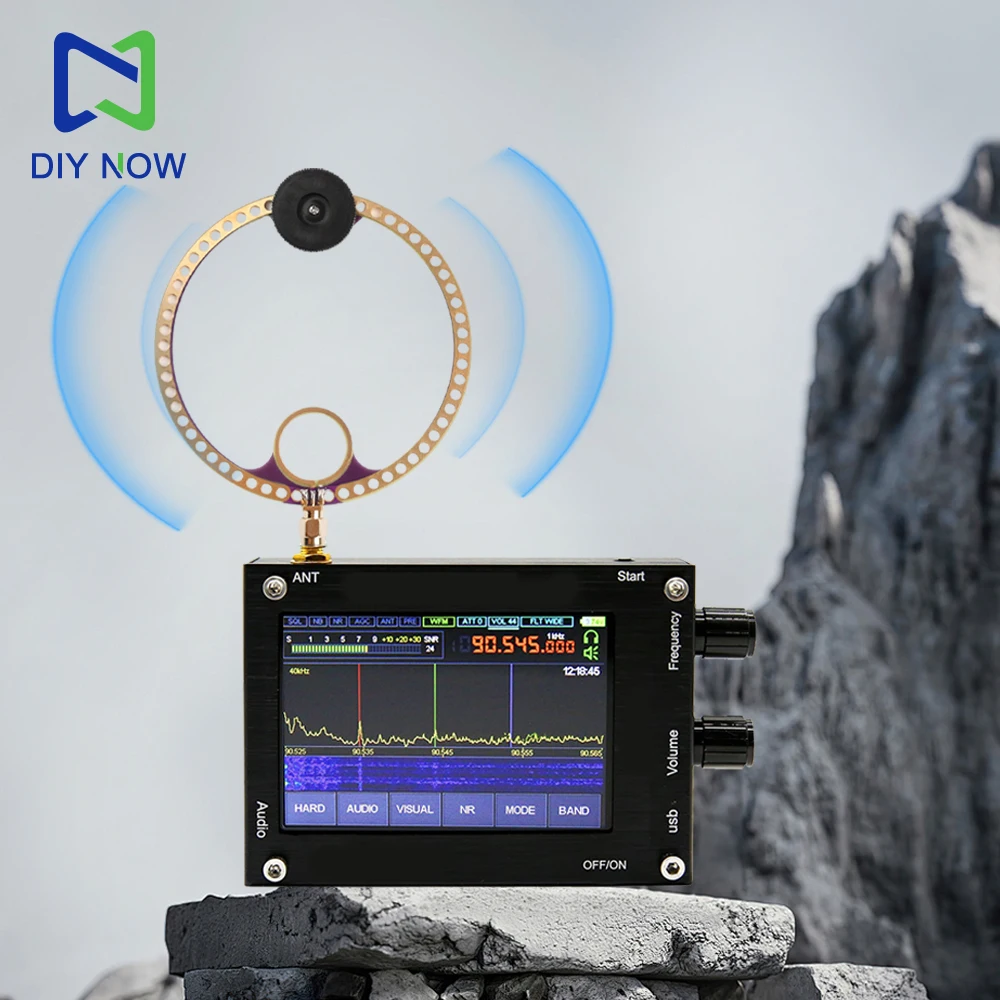 2PCS UV UHF Mini High Frequency Loop Antenna Module SMA Male Female Pin 400M-470MHz+VHF FM 80M-150MHz Small Loop Antenna Set