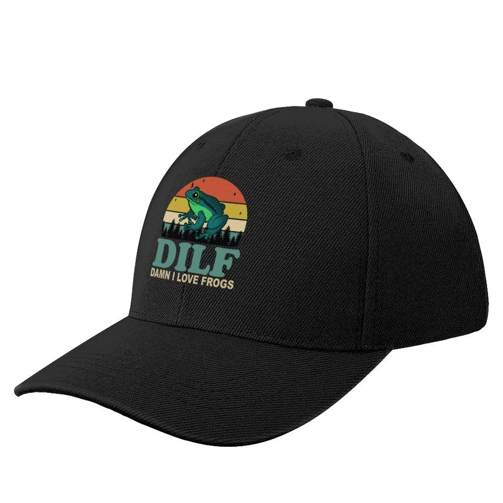 DILF Damn I Love Frogs Baseball Cap Custom Cap black Hats For Women Men's