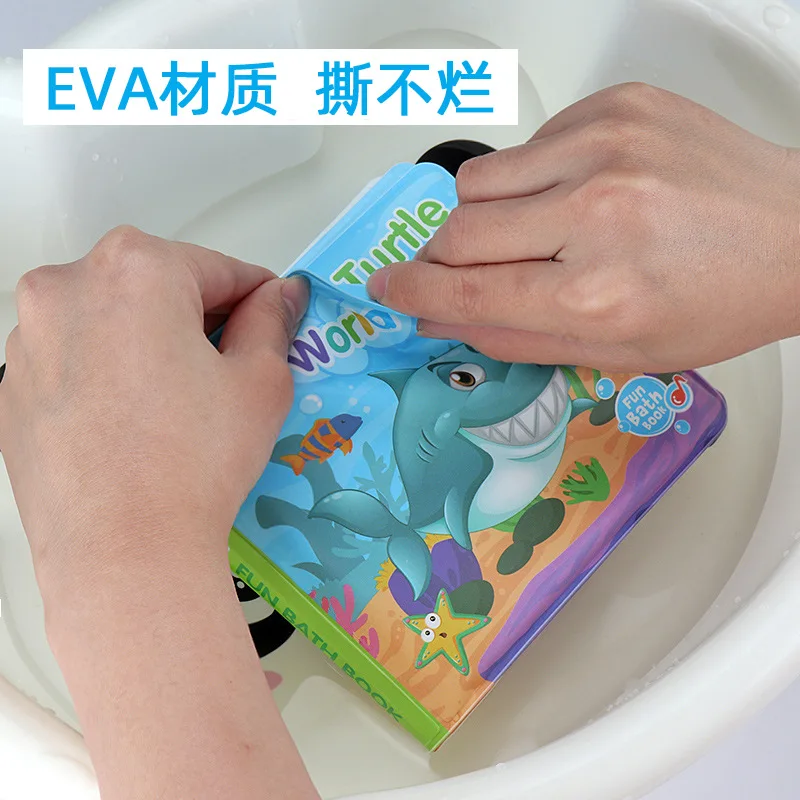 1oc Sound Bath Baby Books Early Education Toy Children Intelligence Development EVA Waterproof Floating Cognize Cloth Book