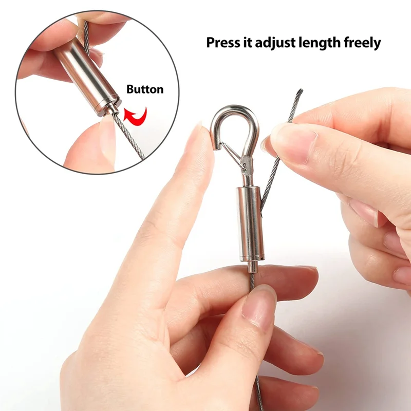 

-AT37 Adjustable Picture Hanging Wire Kits 1.5M X1.5Mm Stainless Steel Wire Rope For Hanging