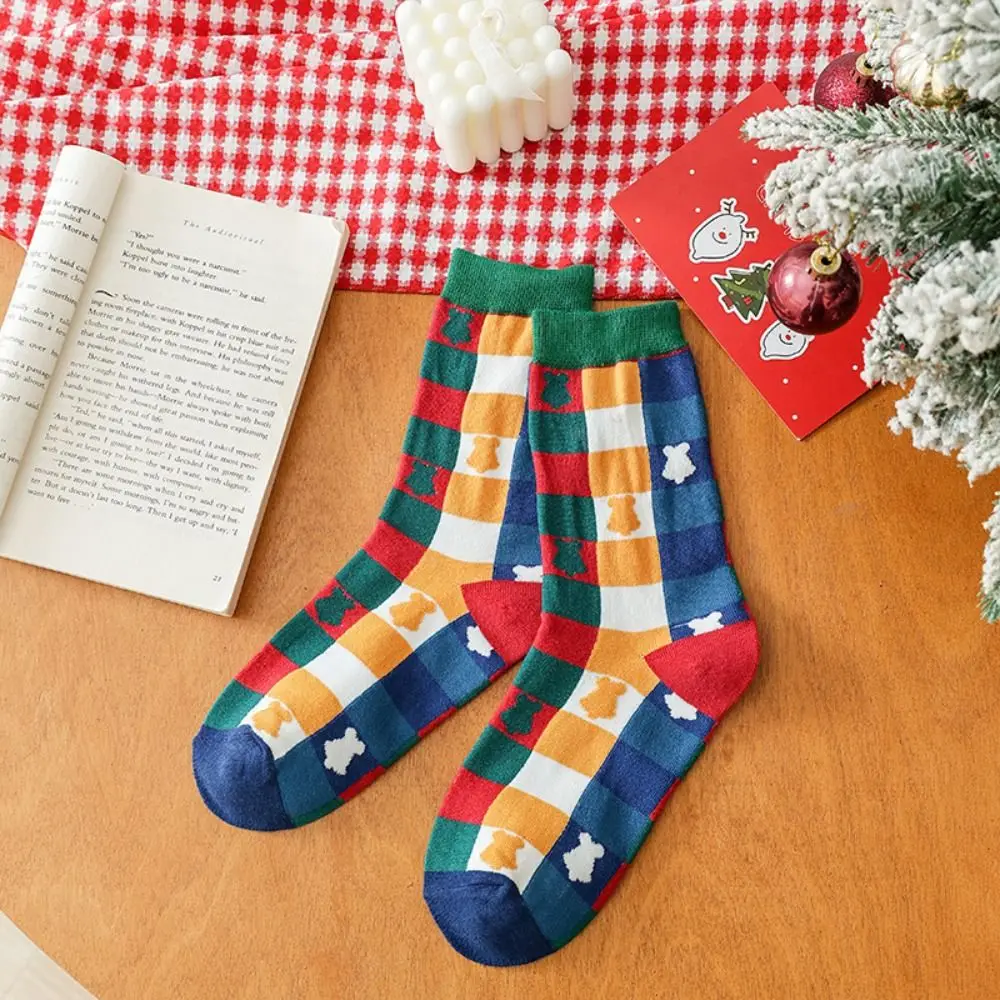 

Soft Christmas Tree Christmas Socks Thickened Warm Happy Christmas Socks Crew Socks Middle Tube Socks Female Hosiery Student