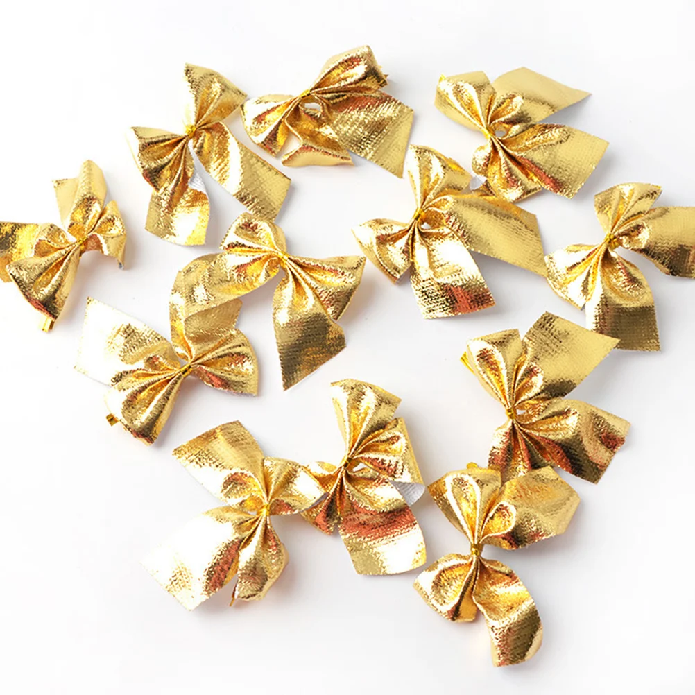 

36Pcs Xmas Decorations Glitter Bowknots Christmas Tree Hanging Ornaments Eco Friendly Party Holiday Decoration Red Gold Silver