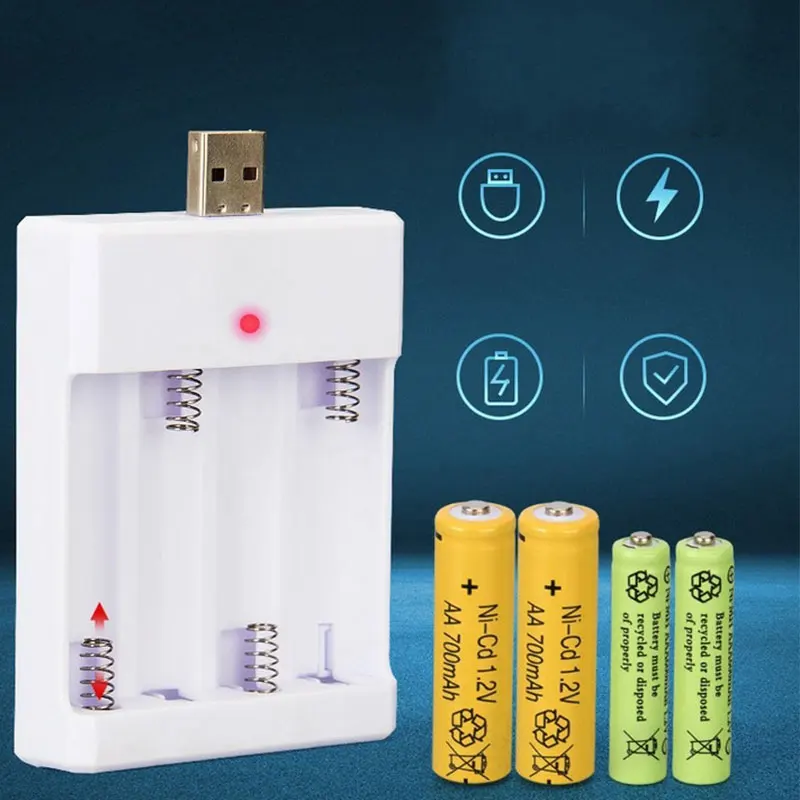 

USB AA AAA Battery Charger Ni-MH/Ni-Cd rechargeable battery portable charger Lightweight universal battery charger