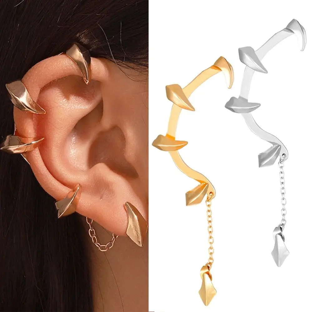 Fashion Alloy Ear Clip Exaggerated Cosplay Gothic Punk Earrings Earless Piercing Hip Hop Eardrop Unisex