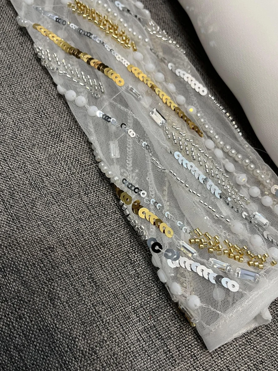 2025年秋冬新作 キラキラ輝く豪華な刺繍入り パッチワーク ダイヤモンド刺繍入り ワンピースパンツ ハイウエスト ロングパンツ