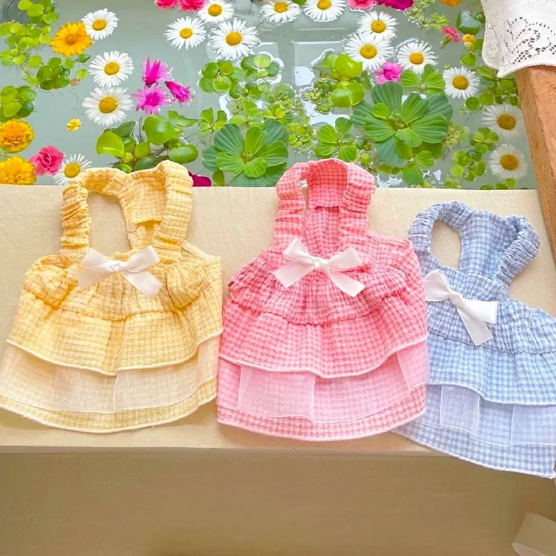 

Princess Style Pet Plaid Skirt Cat Teddy Summer Dress Bichon Frise Cute Halter Female Dog Clothes Pet Supplies