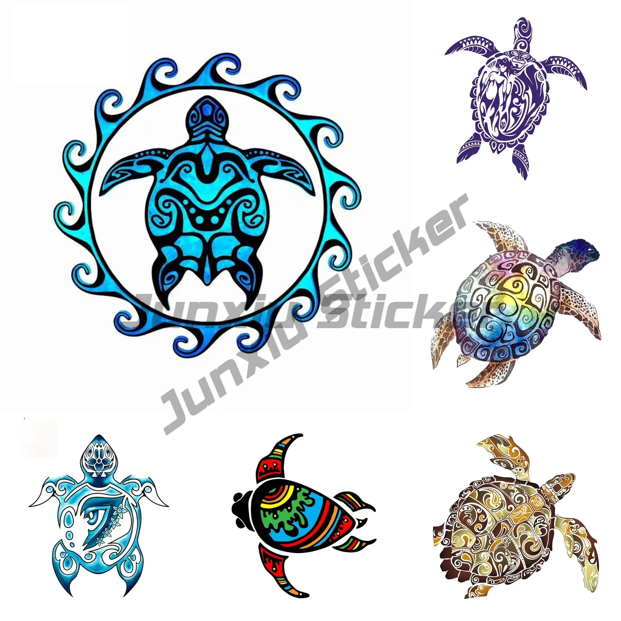 

Car Stickers Funny Exterior Accessories Tribal Turtle Pvc Decals Car Motorcycle Body Window Decorative Decals Waterproof