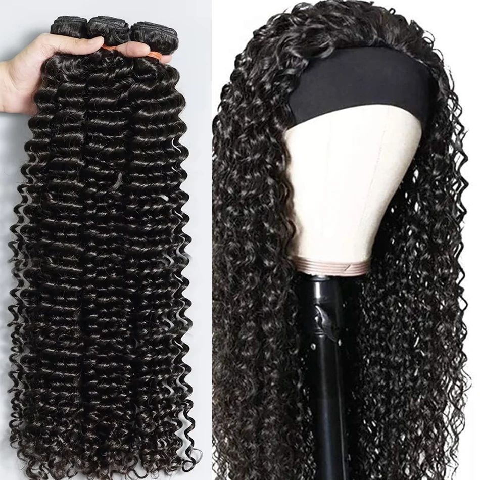 

100% бразильские необработанные человеческие волосы 1/3/4 пучки 30, 40 дюймов, пучки человеческих волос с глубокими волнами для женщин, вьющиеся волосы, бразильский свободный пучок