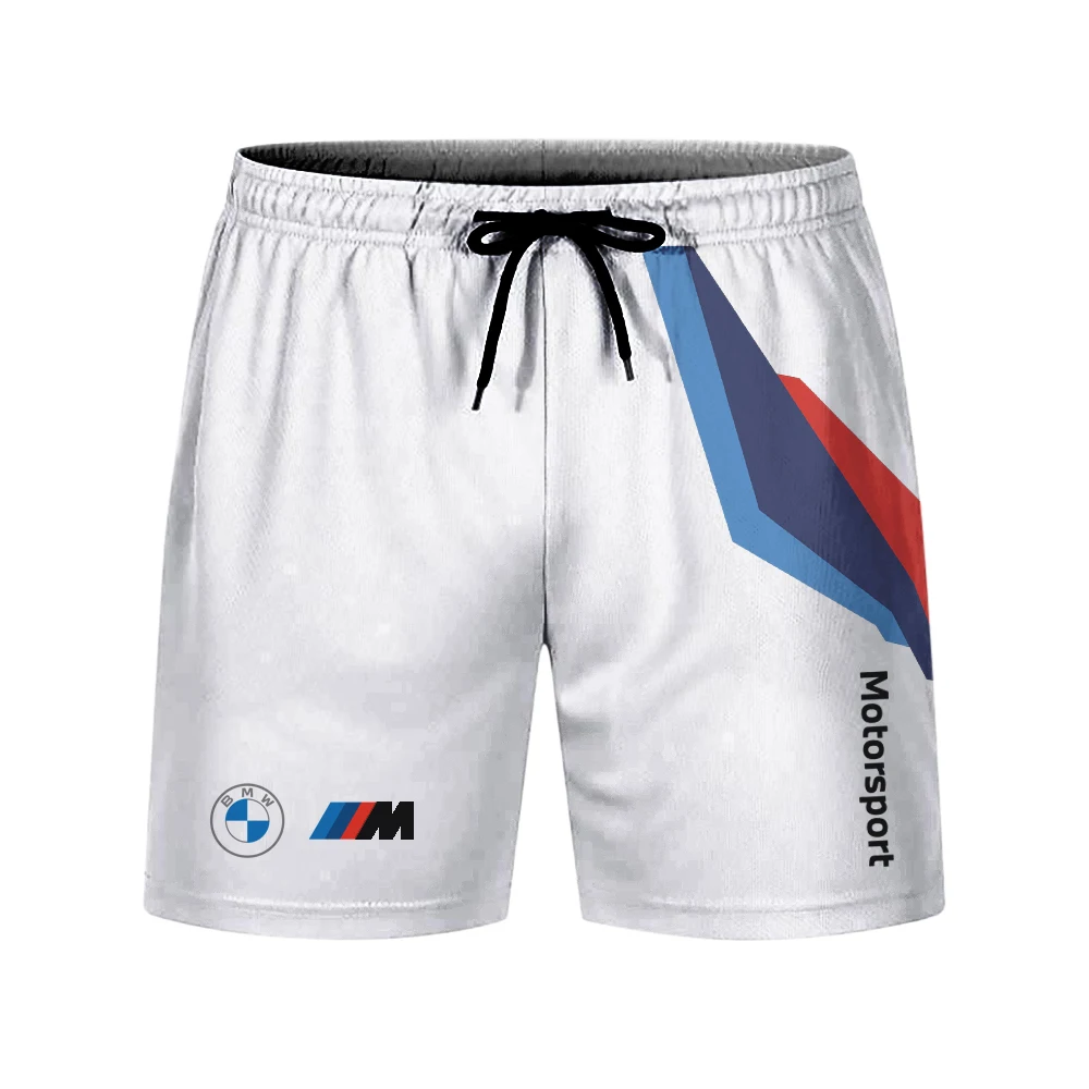 شورت BMW Motorrad Motorsport للرجال كاجوال شبكي يسمح بمرور الهواء وسروال جري مريح للياقة البدنية