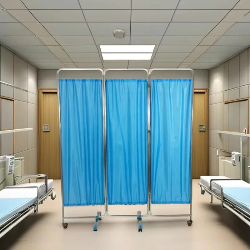ستارة تقسيم الشاشة الطبية شاشة سميكة قابلة للطي مع عجلات لمركز الصحة للعيادة المتحركة للطب الصيني #3
