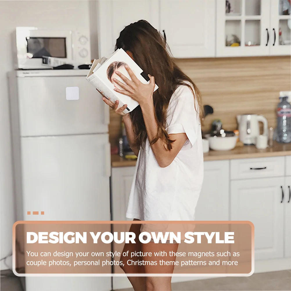 

12 pcs Fridge Blank Sublimation Magnets Diy Heat Transfer Magnets Thermal Conductive Easy Remove Residue Free For Diy