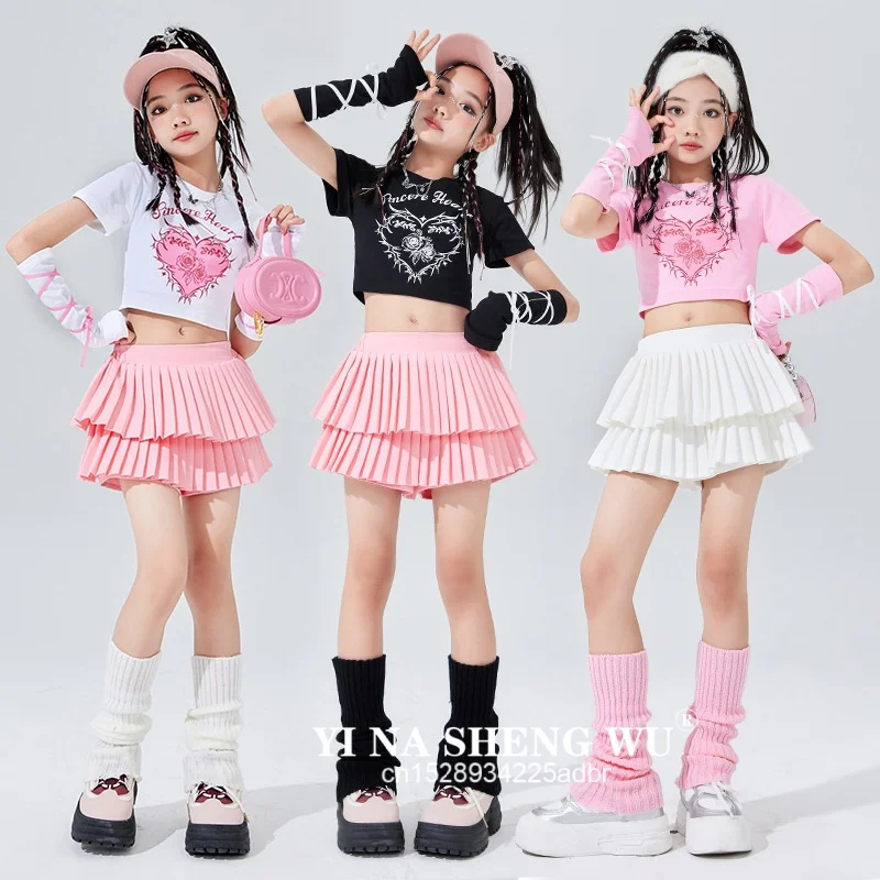 Meisjes Jazzdans Outfit Kinderen Hip Hop Street Dance Trendy Kleding Zomer Drum Prestaties Kostuum Kids Modeshow Jurk