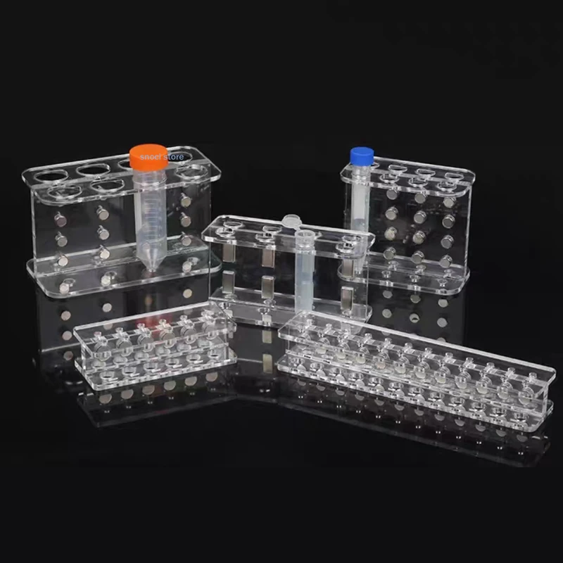 Magnetic Rack For DNA, RNA Purification For 0.2ml /1.5ml/2ml/5ml/10ml/15ml/50ml Plexiglass Centrifuge Tubes (with Magnets)，1Pcs