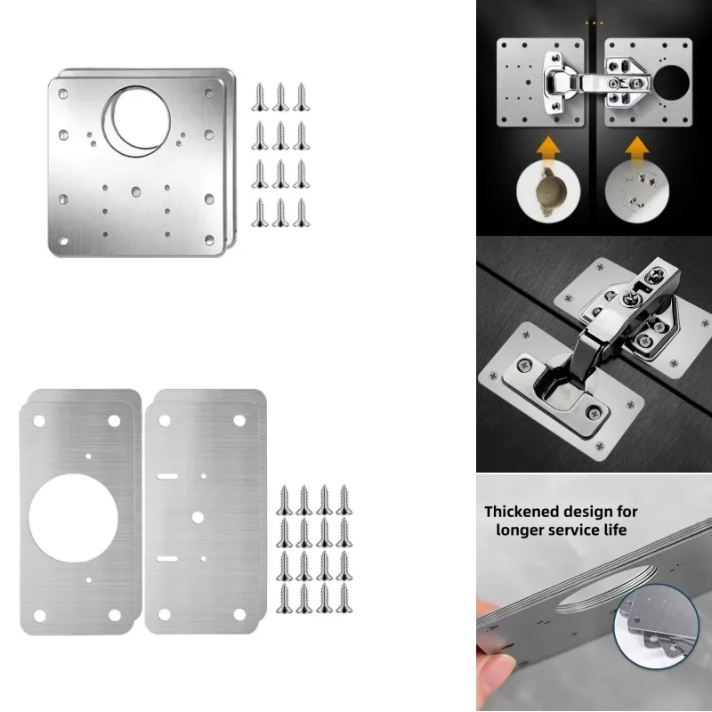 Placa de reparo para dobradiças, protege portas de armários, portas de armários de cozinha, portas de guarda-roupas, portas de sapateiras.