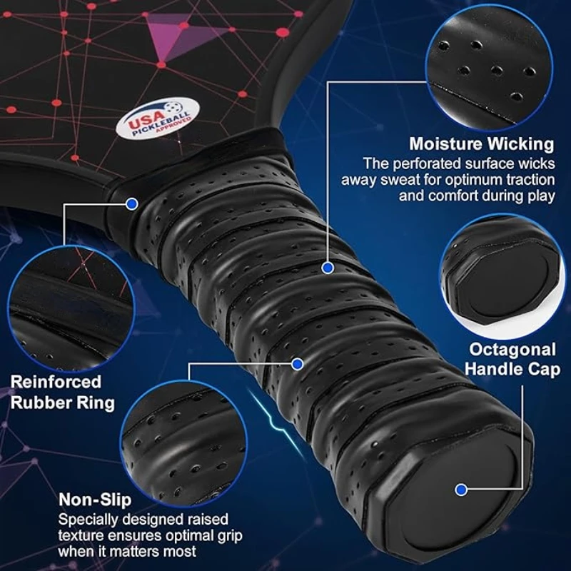 Pickleball Paddles,Fiberglass Surface Pickleball Set with Pickleball Rackets, Pickleball Paddles Set ​for Men Woman