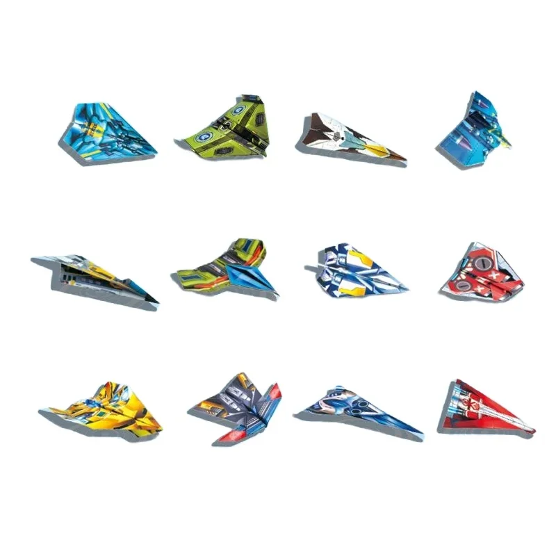 Puzzle Children Creative Origami Paper Planes Folding DIY Parent-child Full Color Handicraft Toy Aircraft Educational Toy