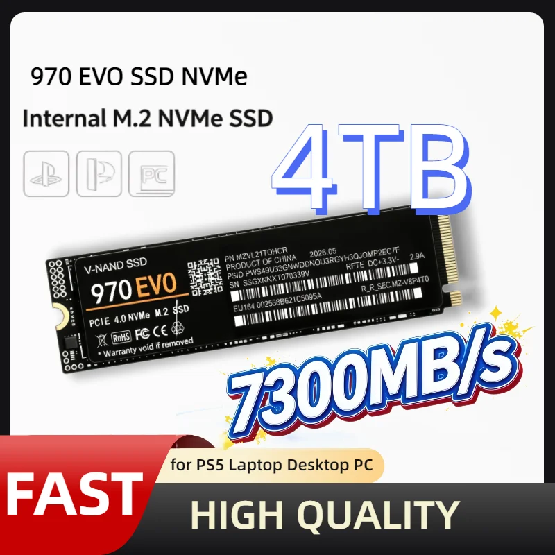 Internal  970 EVO SSD NVMe M.2 2280 PCIe 3.0x4 Internal Solid State Drive 500GB 1TB 2TB 4TB For Laptop Desktop，OME Package