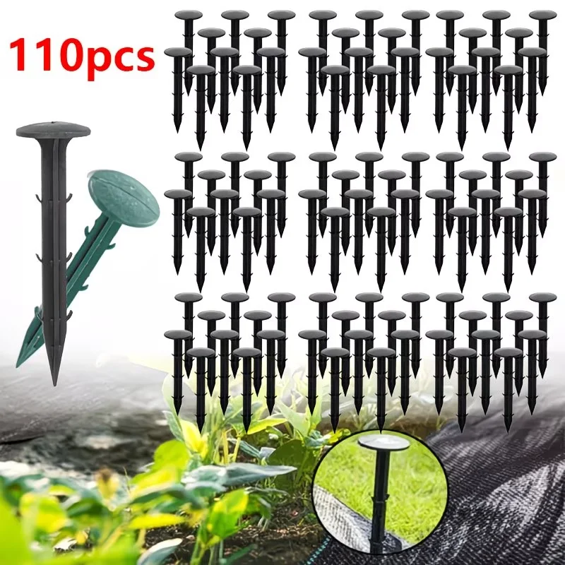 110Pcs/set Ground Nail Film Fixed Garden Pegs Greenhouse Film Weed Prevention Ground Cloth Sunshade Fly Net Plastic Fixed Pegs