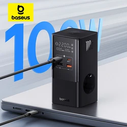 Baseus 100w schnelles USB-Ladegerät 6 in 1 Steckdosen leiste Desktop-Ladestation 1200j Überspannung schutz für MacBook iPhone 16 15 Samsung