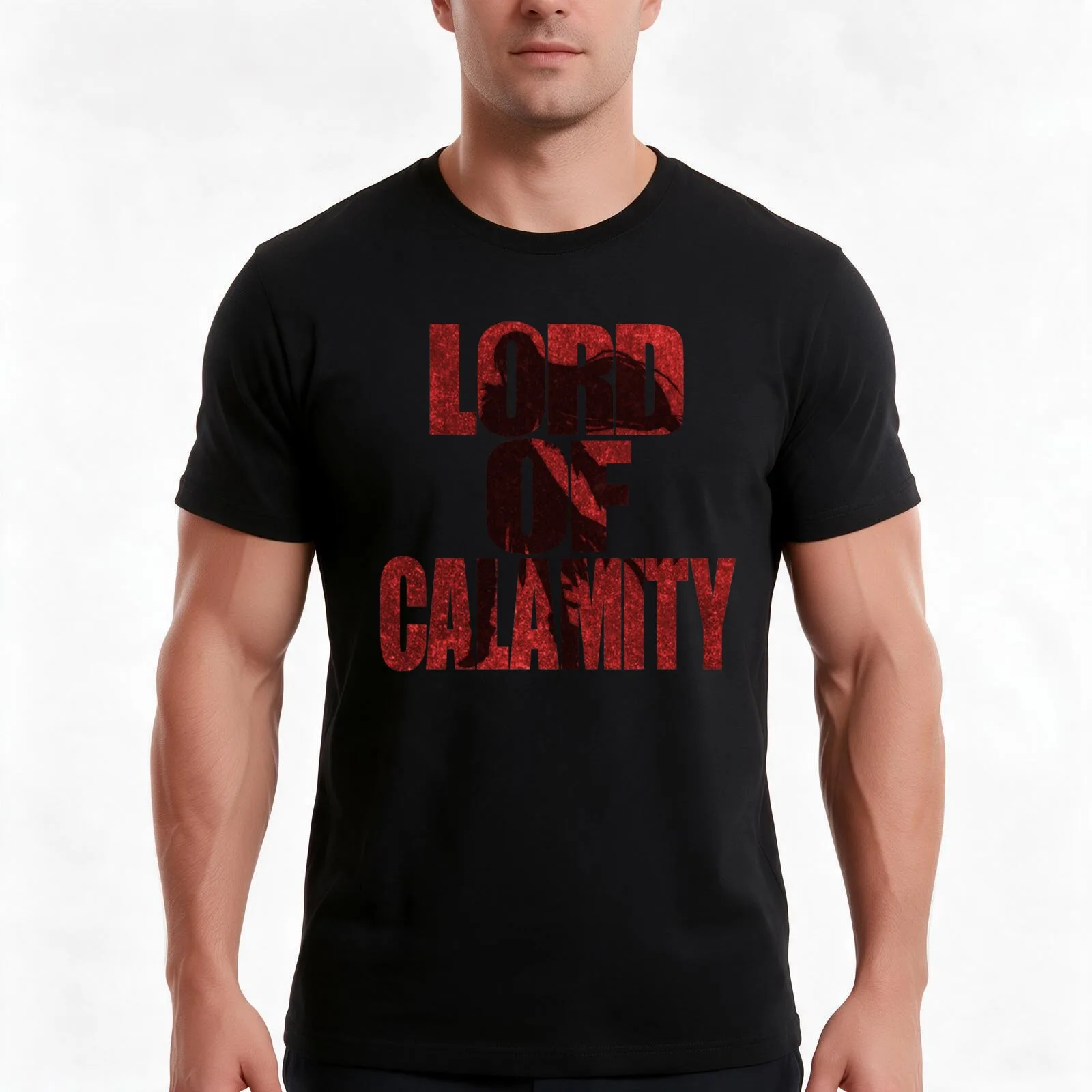 Lord of Calamity T-Shirt, Summer Casual Cotton Tee, Oversized Streetwear Tops, Vintage Graphic Print, Loose Fit Short Sleeve
