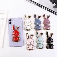 Buckle Car Mount Stand Smartphone Support Back Sticker Pad Phone Stand Pull Rod Support Rabbit Ring Bracket Mobile Phone Holder