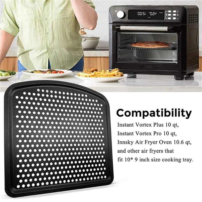 Bandeja de acero inoxidable para freidora de aire, 2 piezas, estante de cocina de repuesto para Innsky Chefman