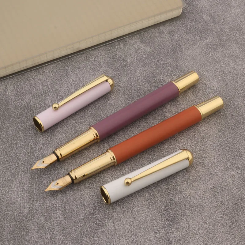 High Quality Metal Fountain Pen matte brown M Nib Stationery Office School Supplies New