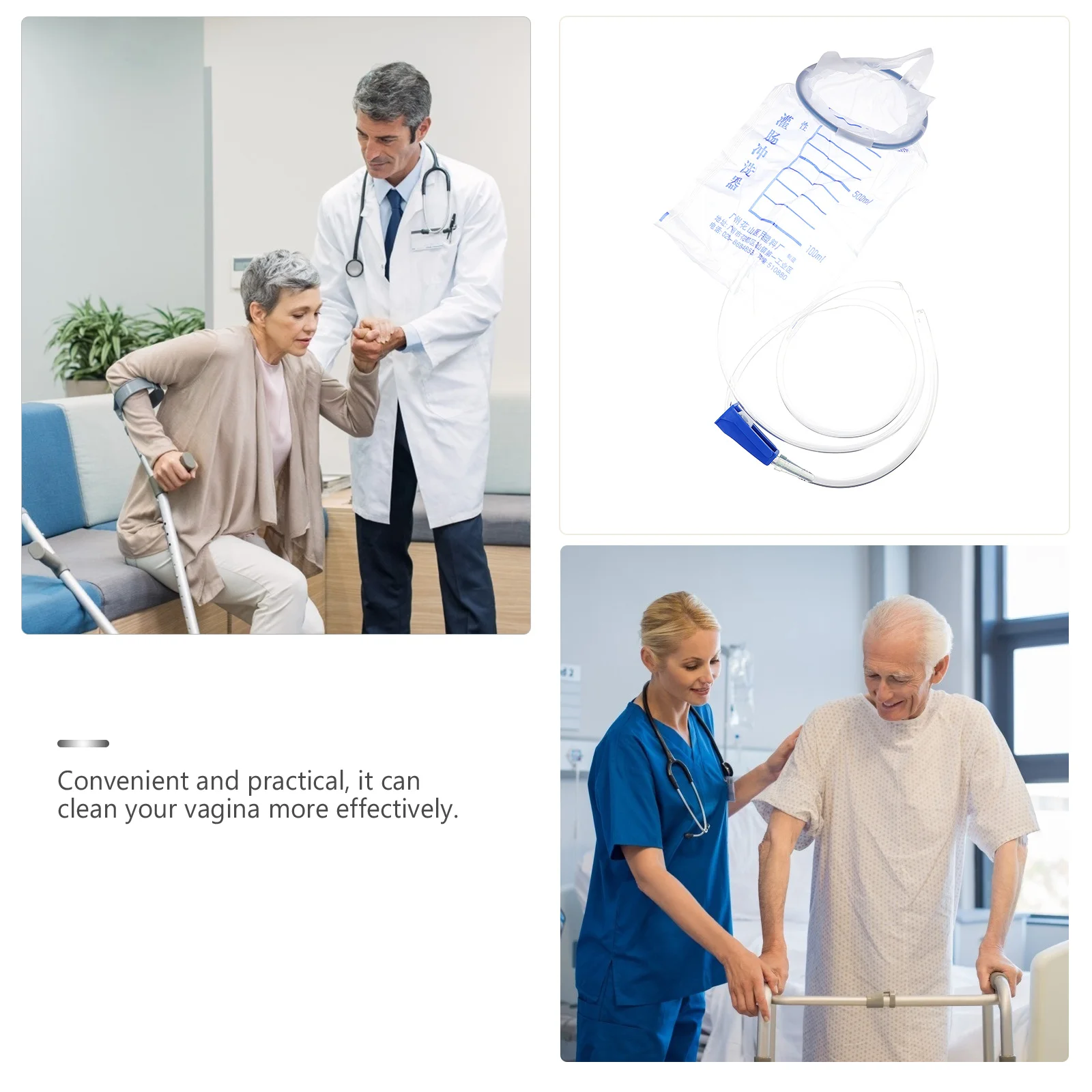 

10Pcs Colon Portable Medical Douche Pouch Lightweight Easy Use for Men Women Cleansing