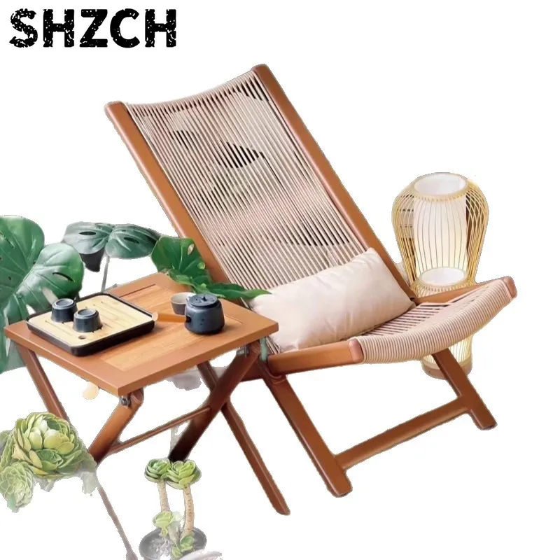 Outdoor garden lounge chairs, balcony small tables and chairs, Nordic style courtyard rattan one table and two chairs