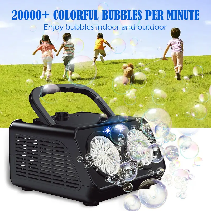 New 26-hole Stage Bubble Machine Two-hole Portable Automatic Outdoor Bubble Blowing Machine [without Batteries And Bubble Water]