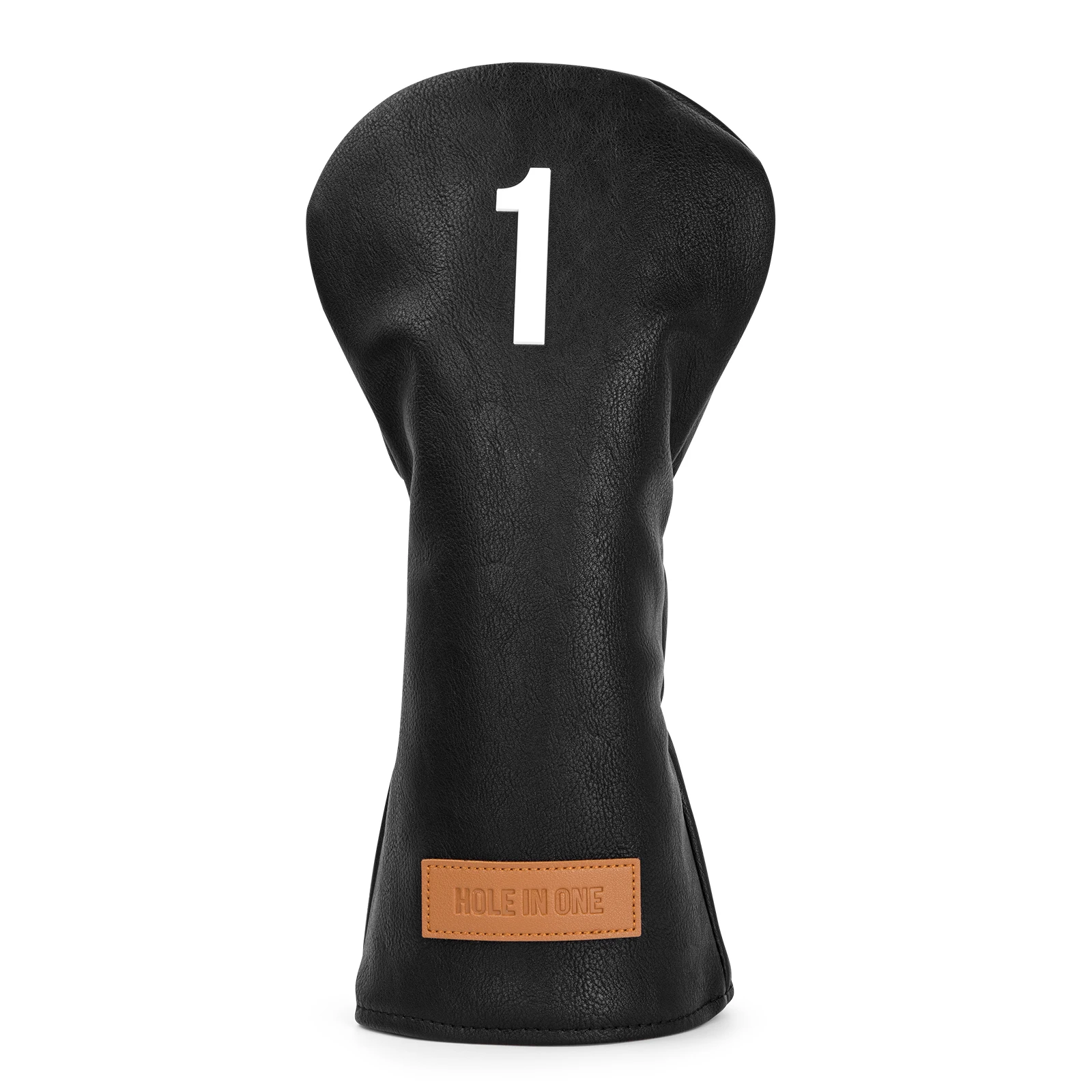 Black Premium Leather  Golf Headcovers Hole in one Golf Driver Fairway Wood Hybrid Head Cover Embroidery