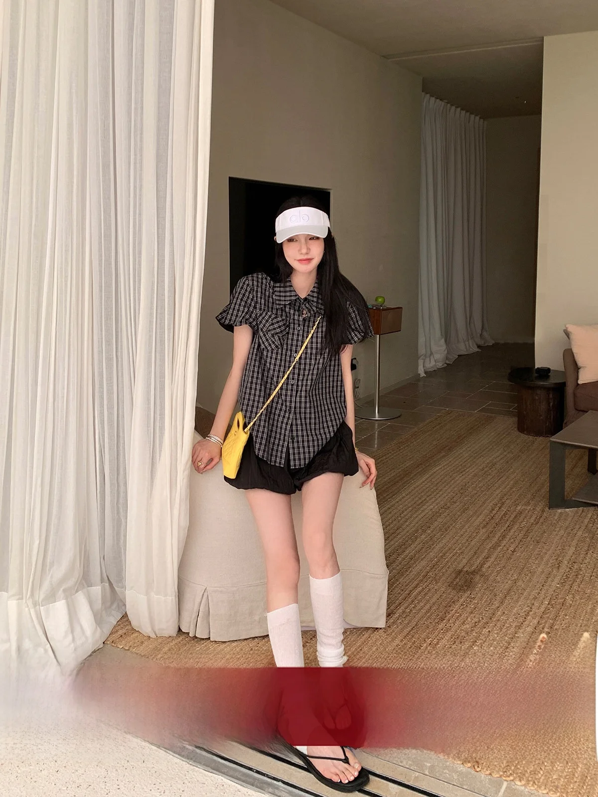 

Свободная повседневная женская рубашка с коротким рукавом, летняя, новый дизайн, винтажный топ, дышащий хлопок, в клетку, на пуговицах