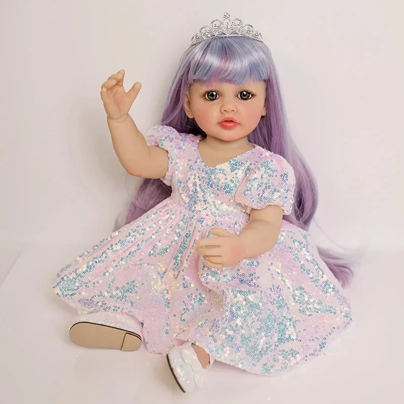 55CM full body soft silicone vinyl Reborn Toddler Girl Doll Betty 3D Painted Skin with Genesis Paint Christmas Gift for Girl